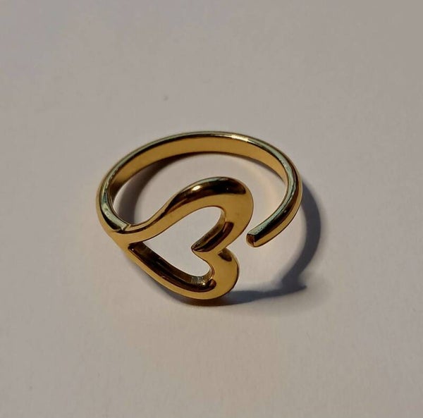 Gouden ring hart