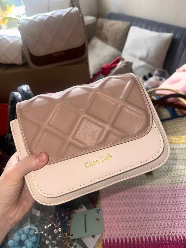 Wafel tas beige