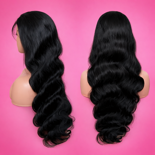 👑 Luxury Virgin Human Hair 13x6 Transparent Lace Frontal Wig – 200% Density (Body Wave)