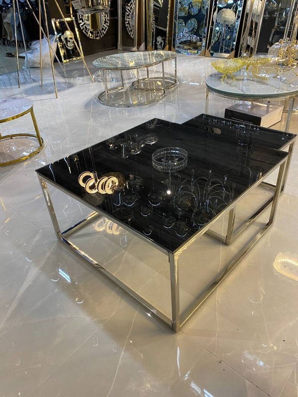 2 delige salontafel glas
