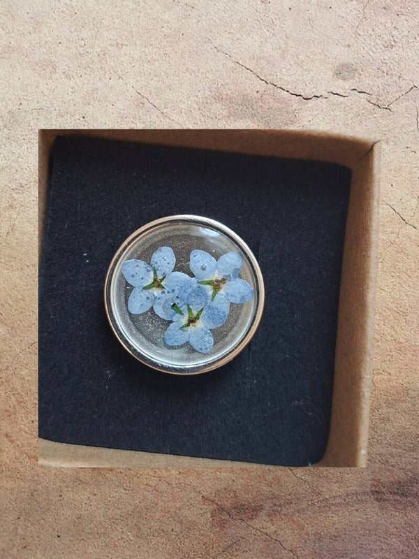 Ring zilver vergeet me nietjes