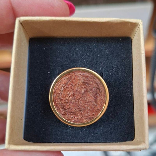 Ring 20 mm goud bruin