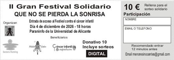 Entradas II Festival contra cáncer infantil