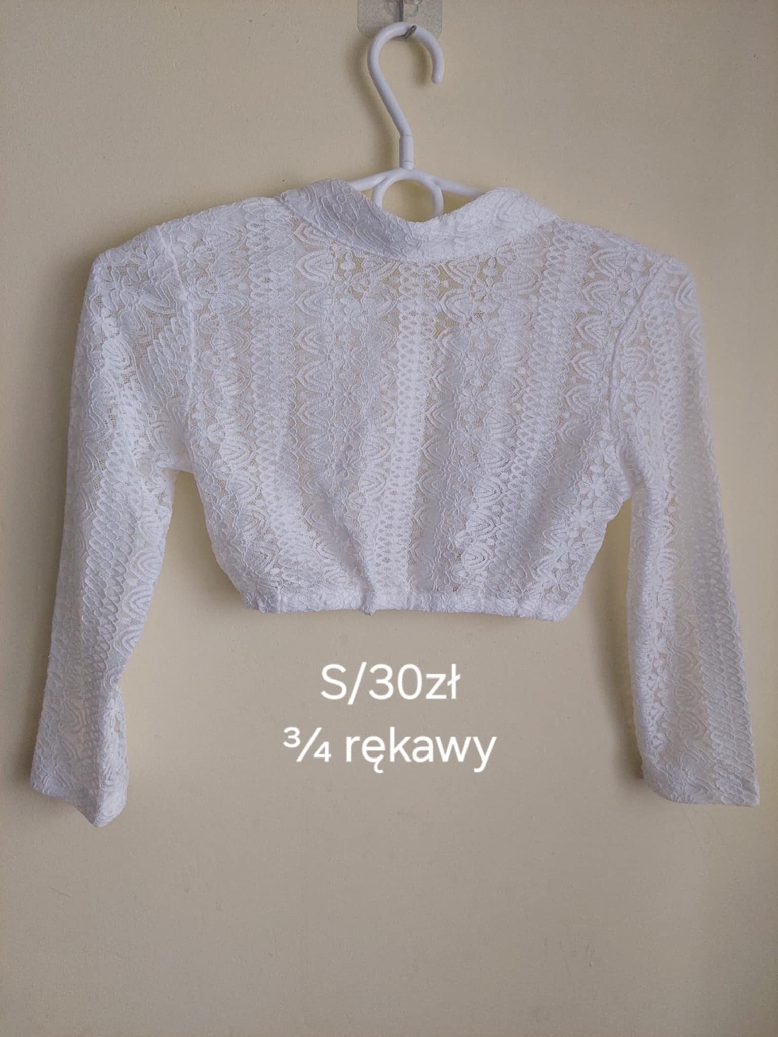 Top Koronkowy 3/4 Rękawy S