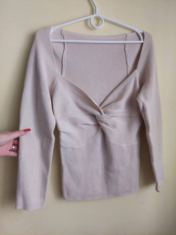 Prążkowana Bluzka z dekoltem M