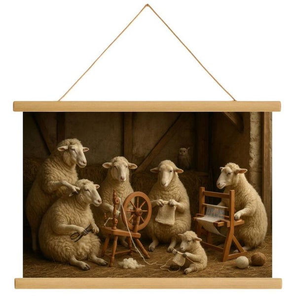 Schoolplaat "Breiende schapen"