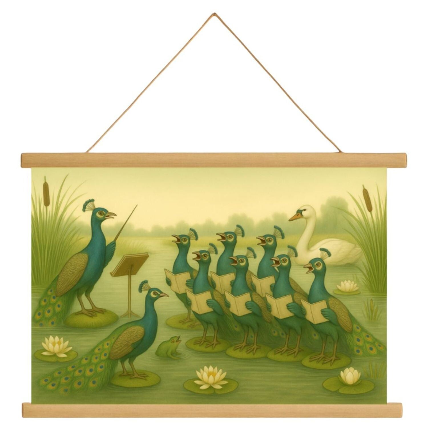 Schoolposter "Pauwen maken muziek"