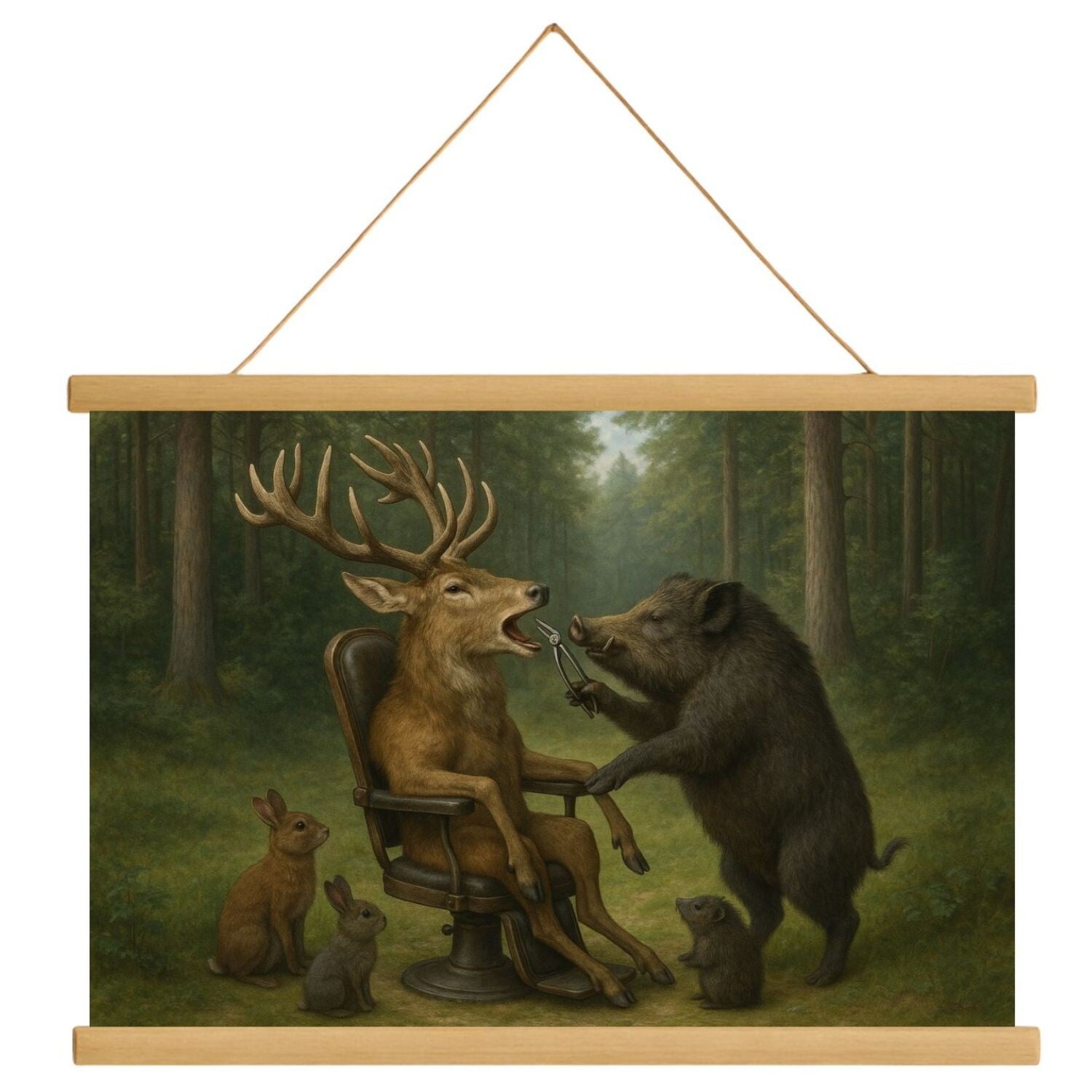 Schoolplaat "Tandarts wild zwijn"