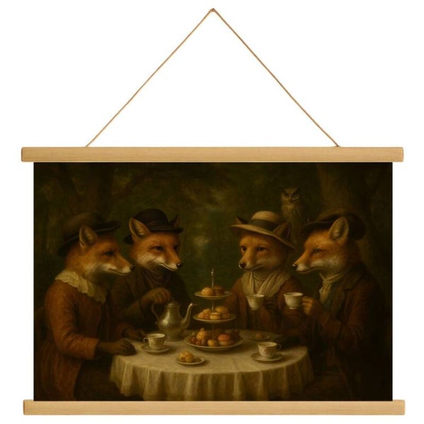 Schoolplaat Vossen aan de High Tea