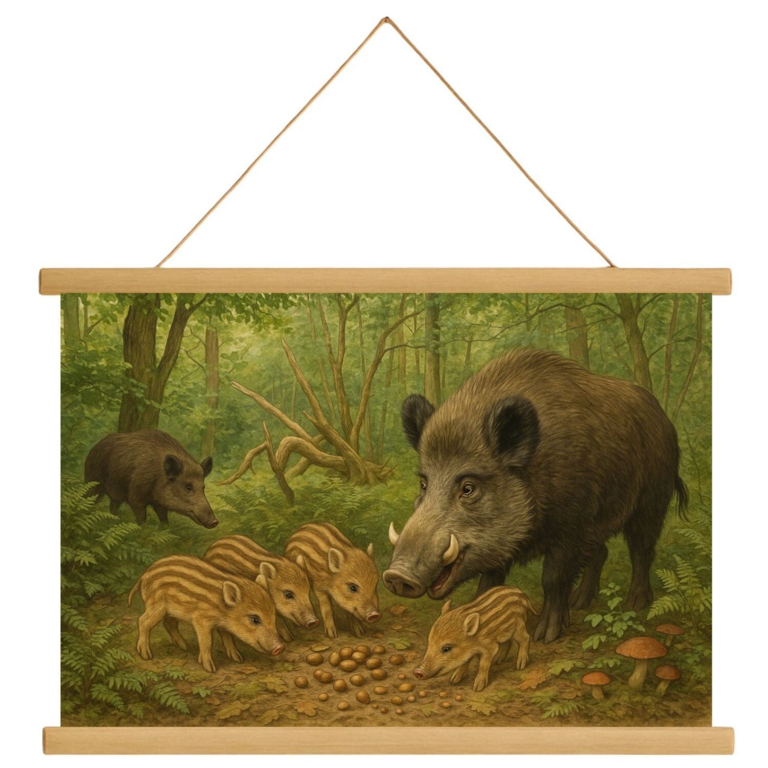 Schoolplaat "Wilde zwijnen aan het buffet"