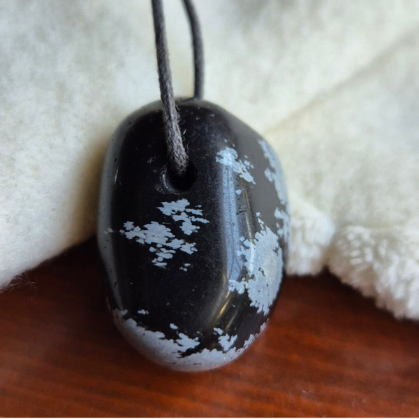 Obsidiaan sneeuwvlok hanger nr2874