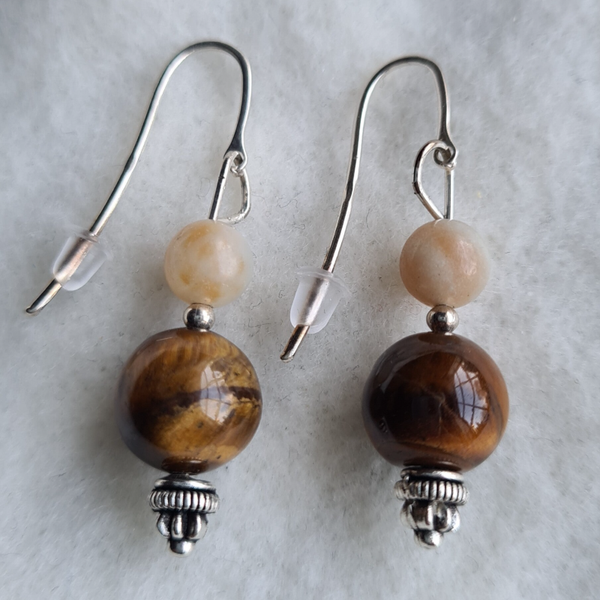 Tijgeroog maansteen oorhangers nr2112