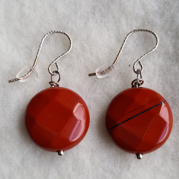 Jaspis rood oorhangers nr2098