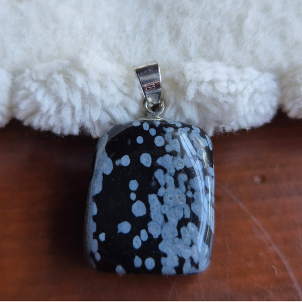 Obsidiaan sneeuwvlok hanger nr2856