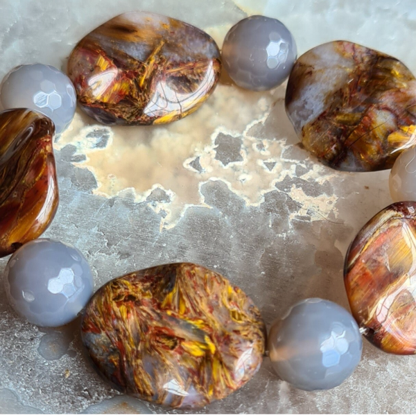 Agaat Pietersiet armband nr1372