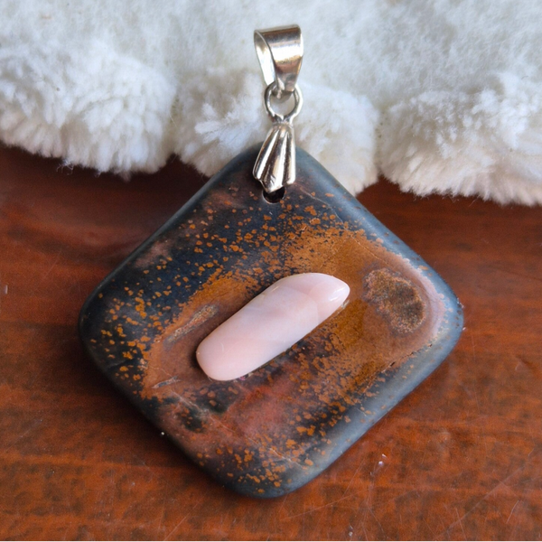 Andes opaal roze hanger nr2818