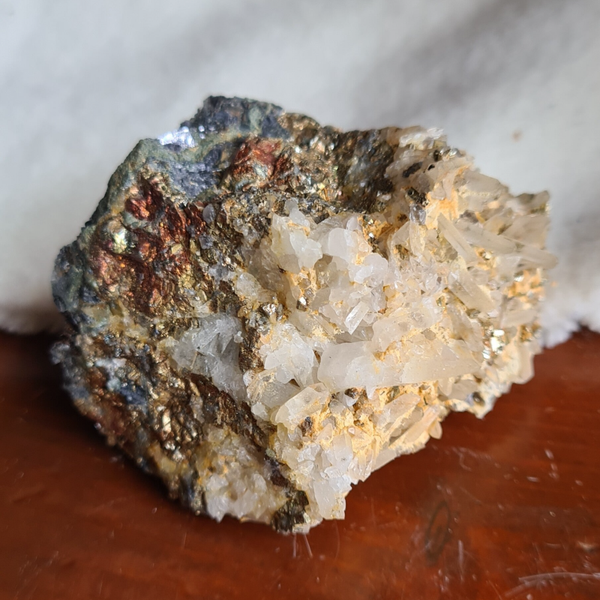 Galeniet calciet chalcopyriet bergkristal nr1985