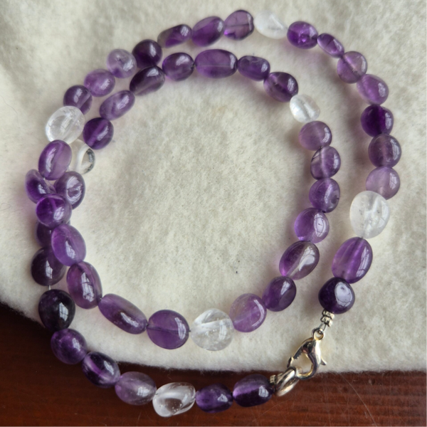 Amethist bergkristal ketting nr2611