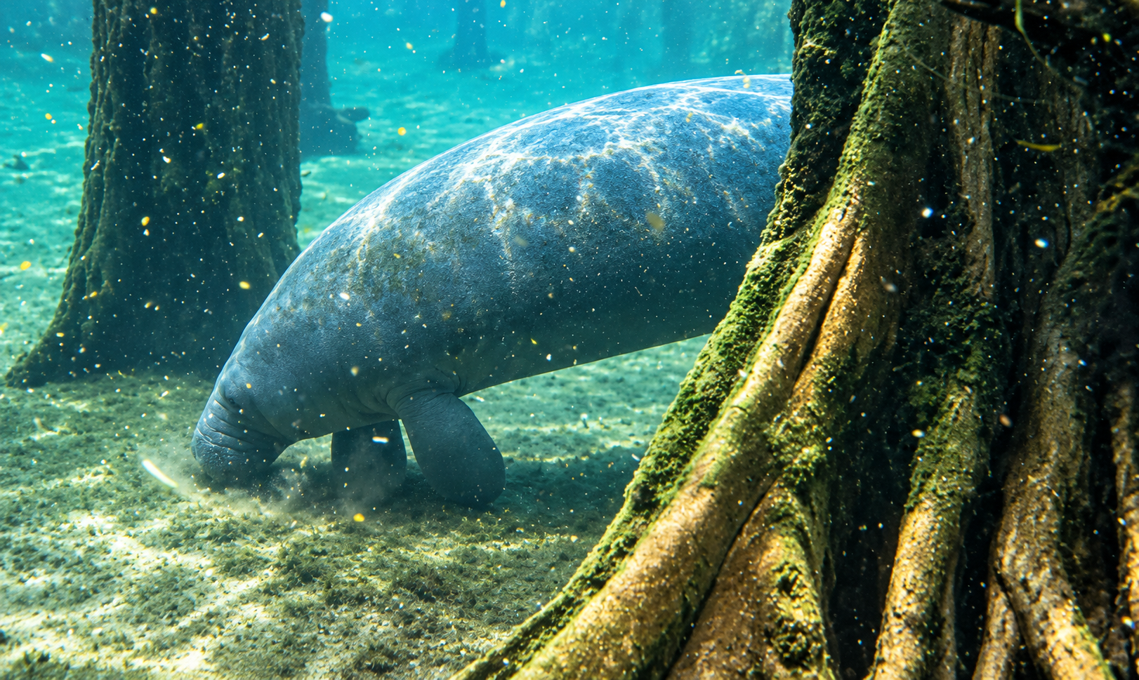 Seekuh im großen Aquariumbecken