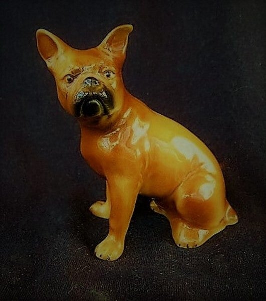 Vintage Wagner & Apel porseleinen hond – Boxer / Franse Bulldog  (018-109