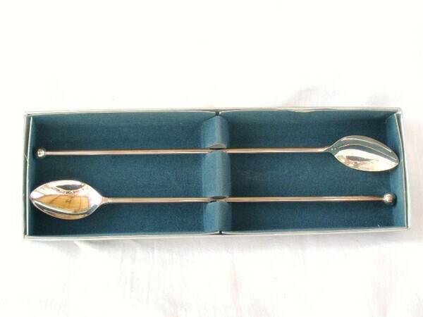 Set verzilverde AH Longdrinklepels (Zilverstad) - Nieuwstaat! (1072)
