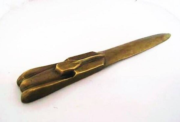 Unieke Art Deco Bugatti Briefopener - Weens Brons - FBW Wien (7993)