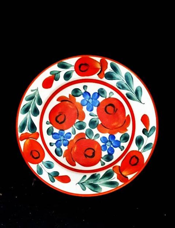 Antiek Wilhelmsburg Faience Wandbord – Oostenrijkse Volkskunst