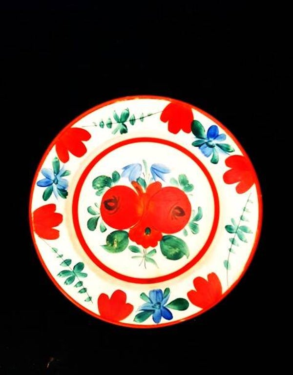 Antiek Wilhelmsburg Oostenrijk-Hongarije Wandbord – Handgeschilderd Volkskuns