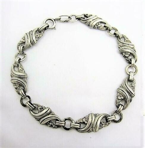 Antieke armband met bloemetjes 835 meesterteken TM
