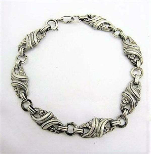Antieke armband met bloemetjes 835 meesterteken TM
