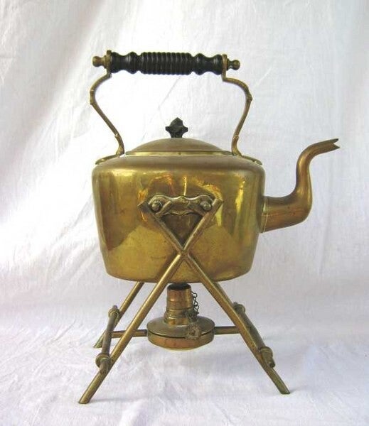 Antieke Engelse Messing Spiritusketel op Standaard - S&S Birmingham (ca. 1890)