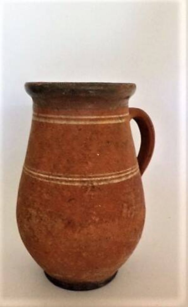 Antieke Hongaarse kruik – Rustiek Aardewerk – 20 cm