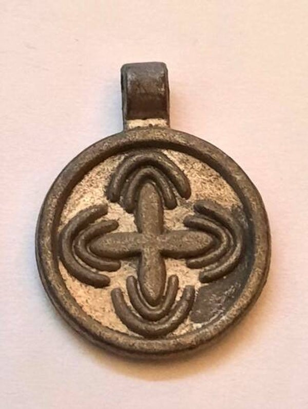 Antieke vintage hanger - Zonnekruis Amulet