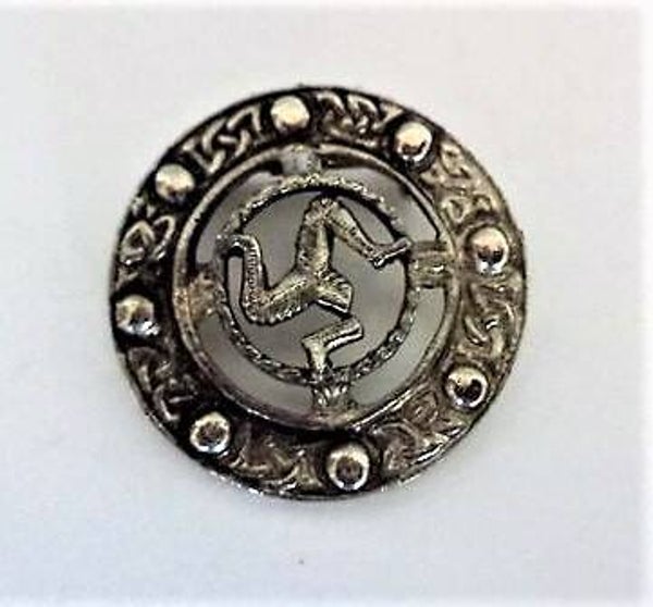 Bijzondere Vintage Isle of Man Broche – Keltische Triskelion / Drie Benen