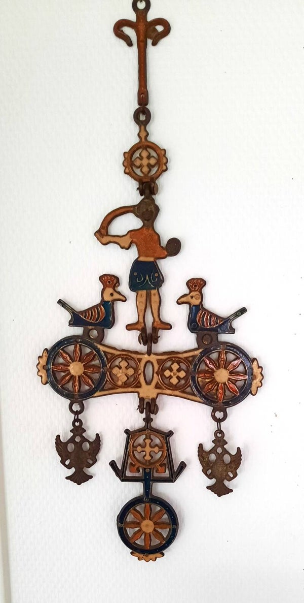 Vintage Byzantijnse wandkandelaar, kruis