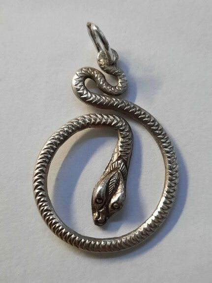 Cobra slang - Prachtige zilveren hanger 925