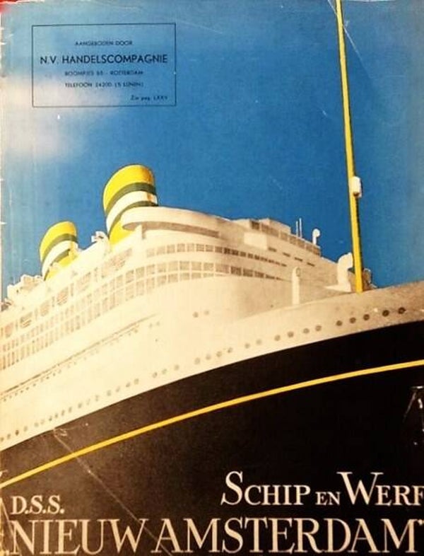 Schip en Werf - Het d.s.s. Nieuw Amsterdam (Zeldzaam)