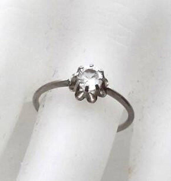Elegante zilveren solitair ring met zirkonia 925 16,5 mm