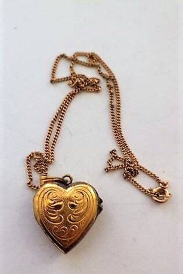 Grote Amerikaner doublé hanger, medaillon hart met ketting