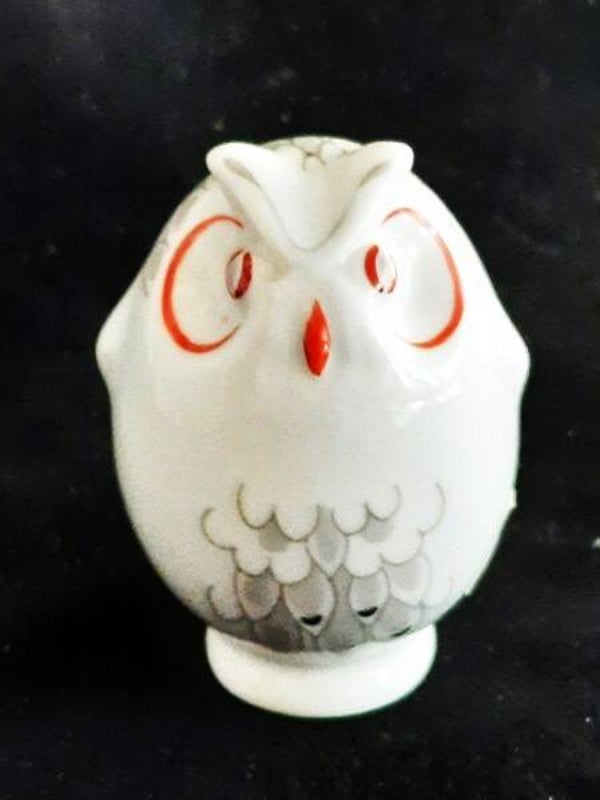 Hollohaza - Vintage beeldje porseleinen uil – Handbeschilderd