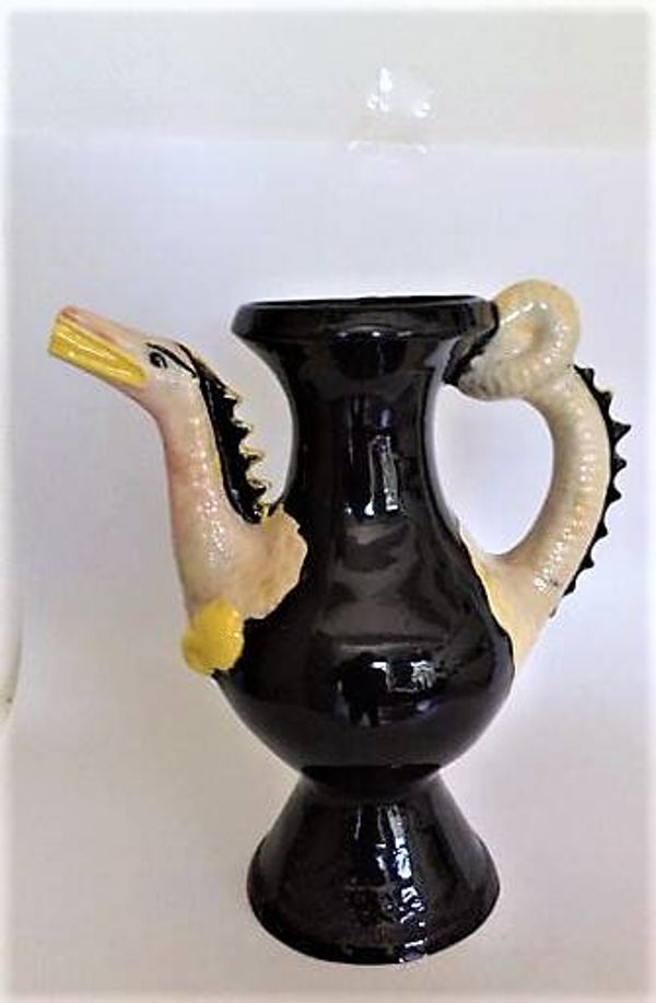 Keramische kan, oorvaas met draak – Cerabel Sarlat
