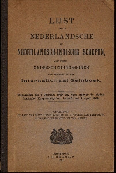 Lijst van de Nederlandsche en Nederlandsch-Indische schepen 1919