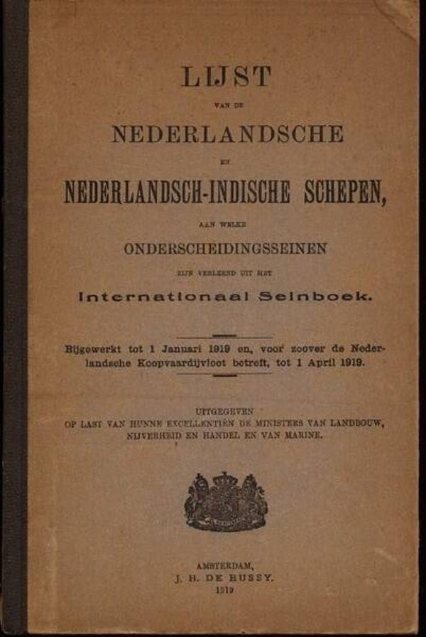 Lijst van de Nederlandsche en Nederlandsch-Indische schepen 1919