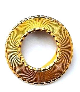 Luxe goudkleurige sjaalklem, open ronde schijf (F517)