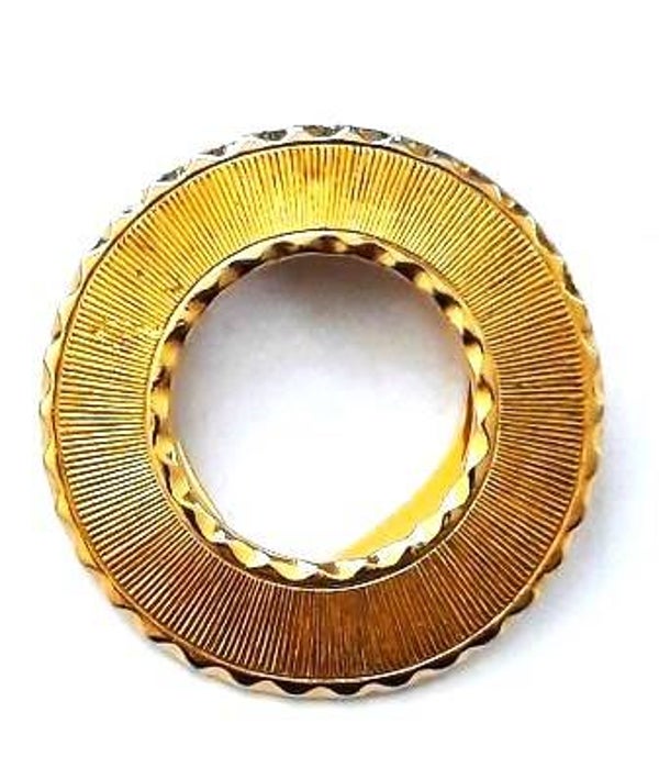 Luxe goudkleurige sjaalklem, open ronde schijf (F517)