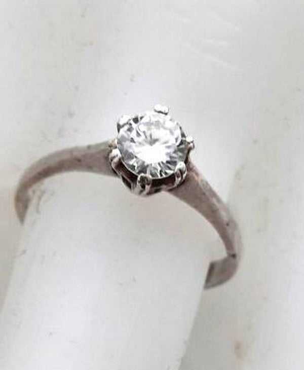 Mooie zilveren solitair ring met zirkonia C7 Silver