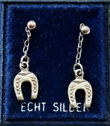 Nieuwe zilveren Hoefijzer oorbellen 925 Gelukssieraad