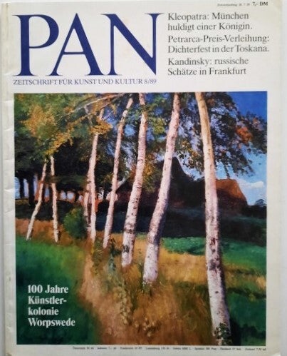 PAN Tijdschrift Kunst & Kultur (8/89) – 100 Jaar Worpswede / Kandinsky