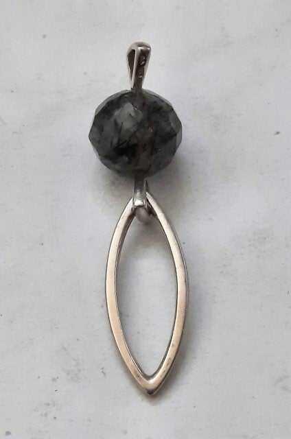 Prachtige zilveren hanger met Toermalijnkwarts - GL 925
