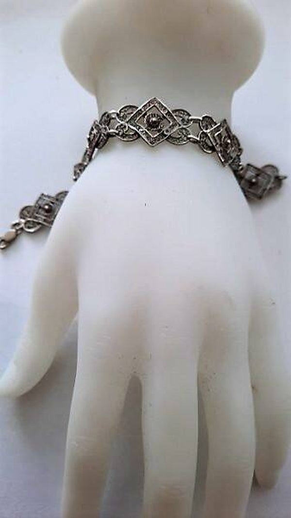 Prachtige filigrain zilveren armband, gemerkt